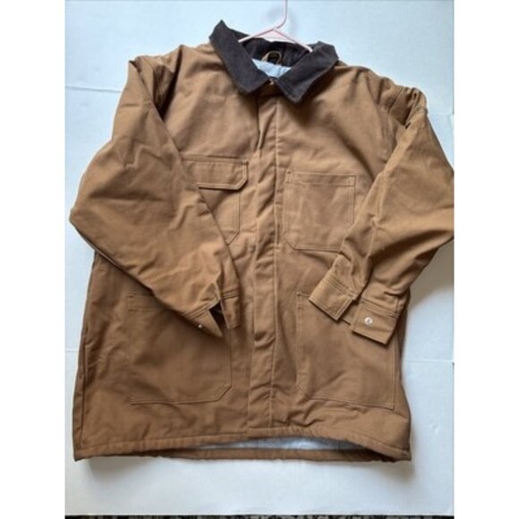 Bulwark Flame Resistant Heavyweight Brown Duck Lined Bomber Jacket FR 3XL - Picture 1 of 8